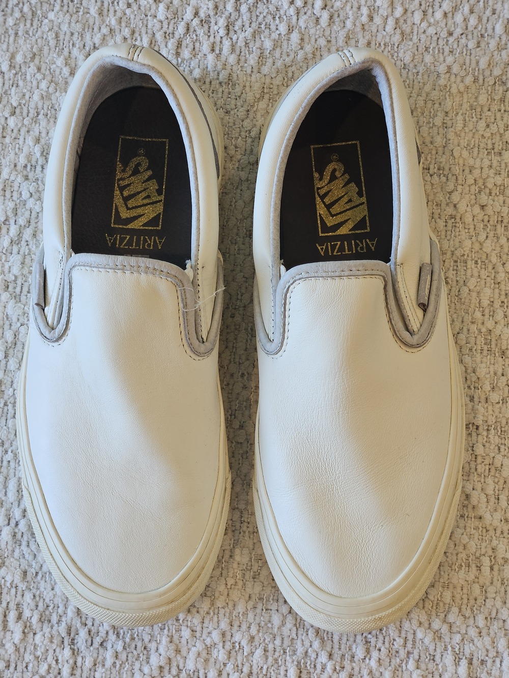 Vans - Aritzia collab Classic White Canvas Slip On Sneakers Women's Size 9